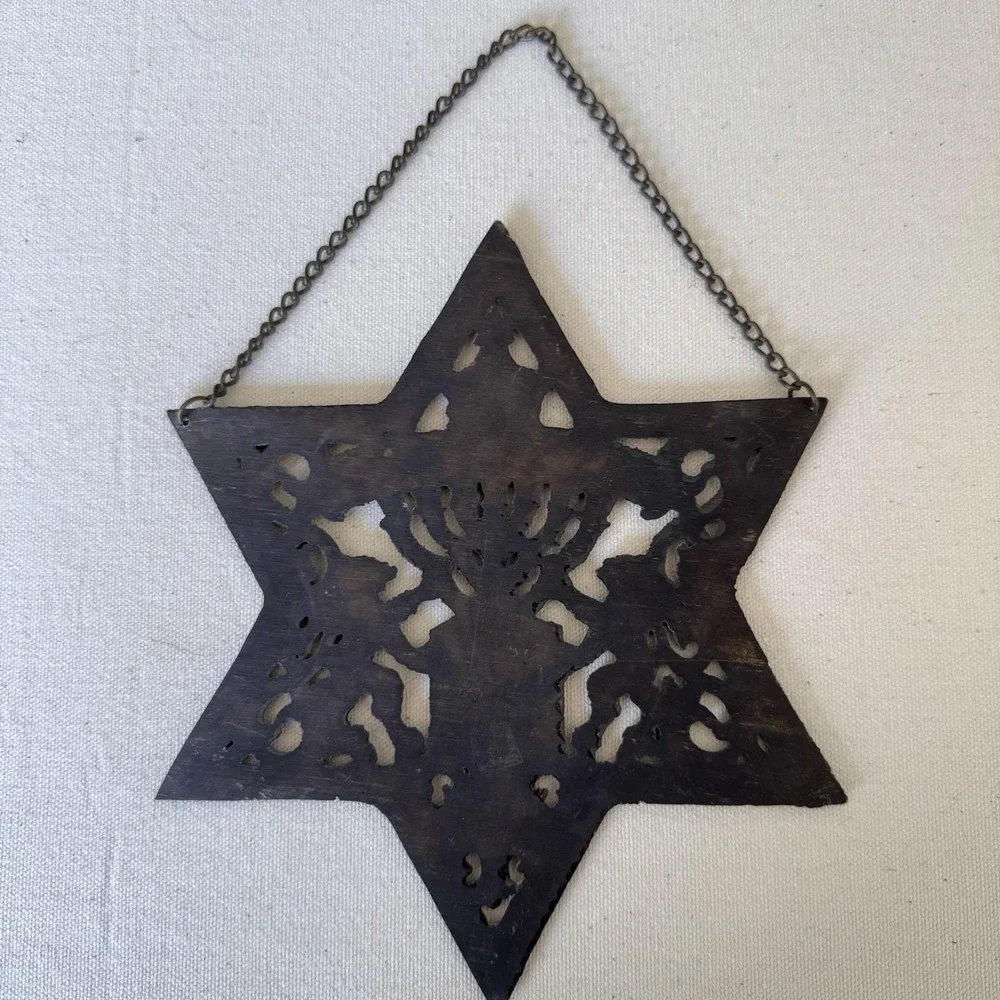 Vintage Jerusalem Star Of David Crown Two Lions Menorah Wall Hanging Plaque - Picture 3 of 5